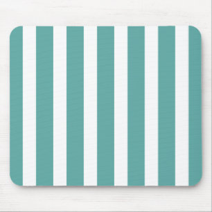 Teal White Stripes Mouse Mat
