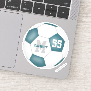 Teal white team colours girls boys soccer