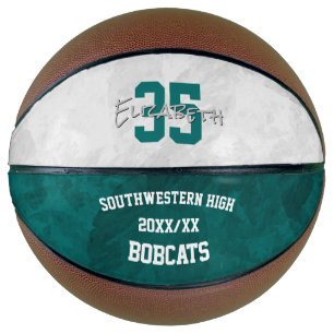 Teal white team colours sports season keepsake basketball