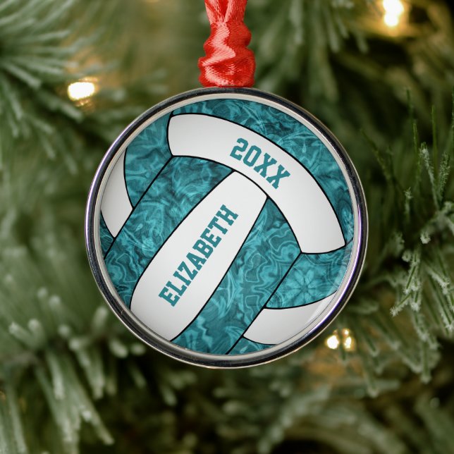 teal white volleyball girly sporty metal tree decoration (Tree)