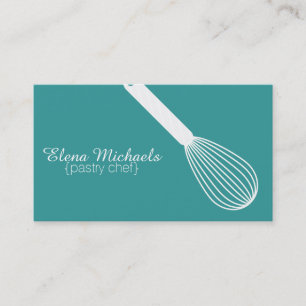 Teal & White Whisk Business Card