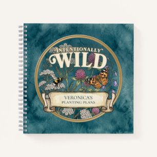 Teal Wild Pollinator Garden Custom Notebook