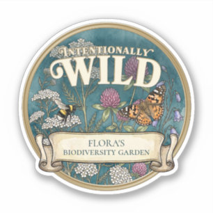 Teal Wild Pollinator Garden Vinyl Cut-Out Sticker