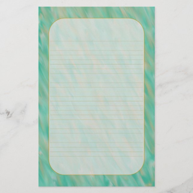 "Teal Wind" Fine Lined Stationery (Front)