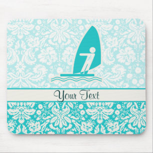 Teal Windsurfing Mouse Mat