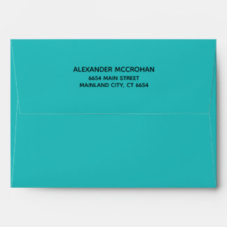 Teal with Black Return Address Mailing Envelope