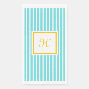 Teal with White Stripes Napkin