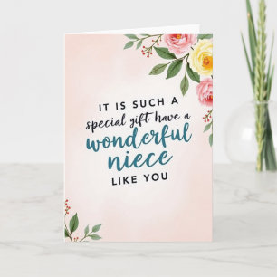 Teal Wonderful Niece Message Card