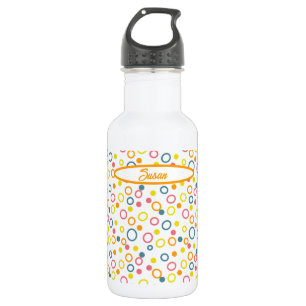 Teal Yellow Pink Orange Circles Dots 532 Ml Water Bottle