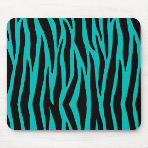 Teal Zebra Mouse Mat