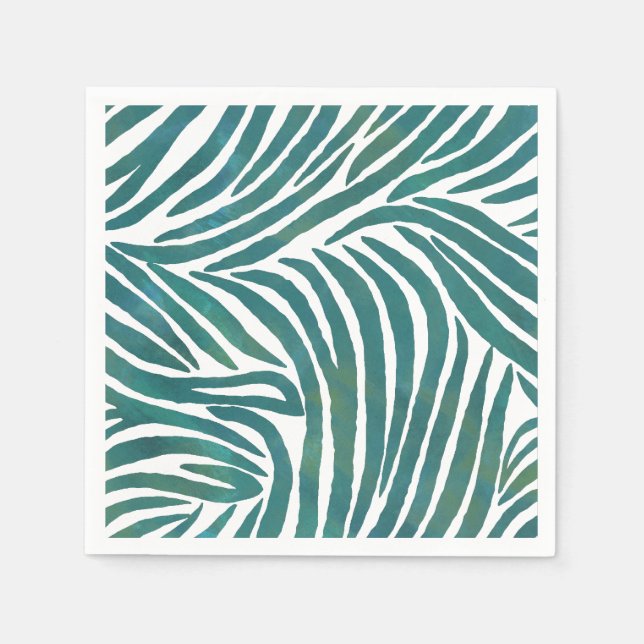 Teal Zebra Print Napkin (Front)