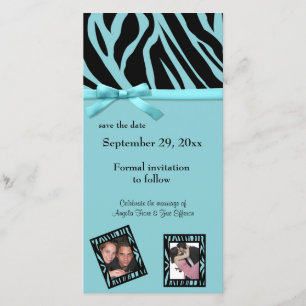 Teal Zebra Save The Date Announcement