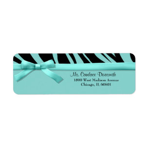 Teal Zebra Stripes With Matching Ribbon
