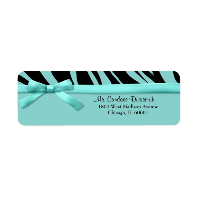 Teal Zebra Stripes With Matching Ribbon (Front)