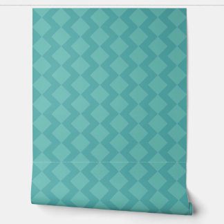 Teal zigzag diamond pattern wallpaper