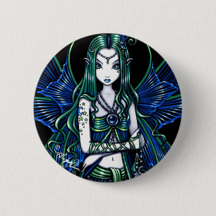Teal "Zoe" Celestial Fairy Fantasy 6 Cm Round Badge