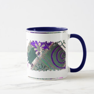 Teale and Purple Geometric - 2-sided Ringer Mug
