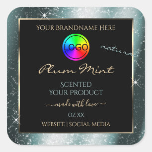 Tealish Metal Glitter Frame Product Label and Logo