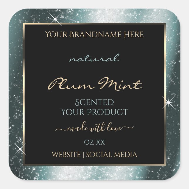 Tealish Metal Sparkle Glitter Frame Product Label (Front)