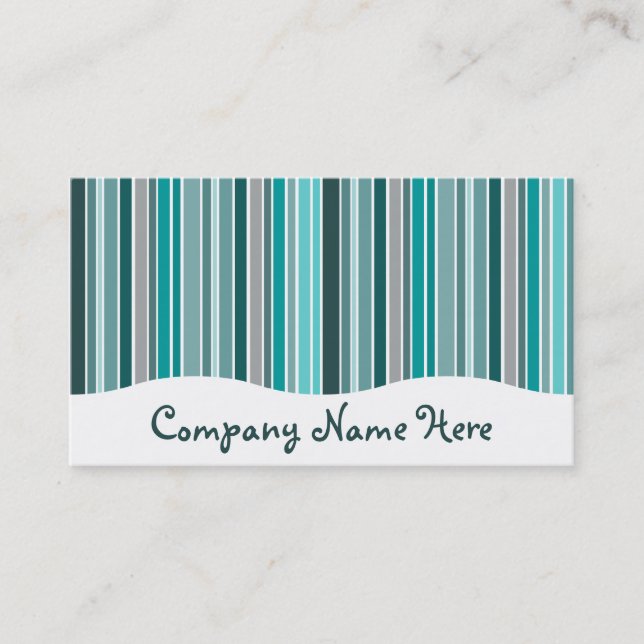teals : striped curtain business card (Front)