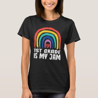 Team 1st Grade Is My Jam Rainbow Teacher Student T-Shirt