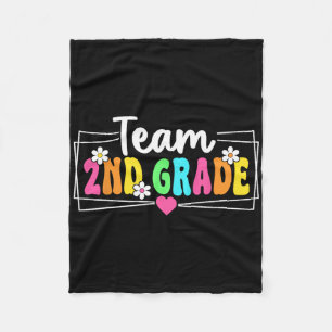 Team 2nd Grade Back To School Teacher Student Seco Fleece Blanket