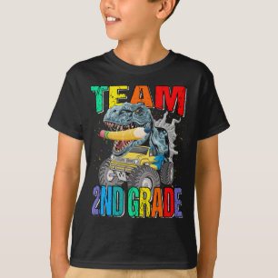 Team 2nd Grade Monster Truck Dinosaur Boys T-Shirt