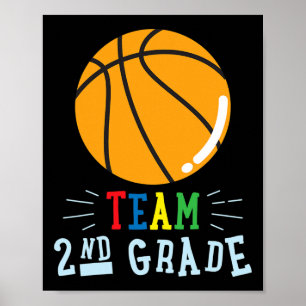 Team 2nd Grade Sketll Matching Ck To School Boy Gi Poster
