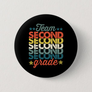 Team 2nd Second Grade Back To School Teacher Kids 6 Cm Round Badge