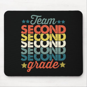 Team 2nd Second Grade Back To School Teacher Kids  Mouse Mat