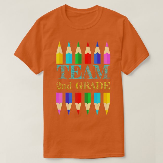 Team 2nd Second Grade Squad Teacher Back To School T-Shirt (Design Front)
