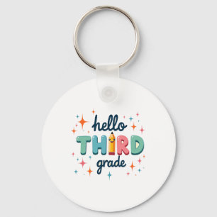 Team 3rd Grade Back To School Year Apparel Key Ring