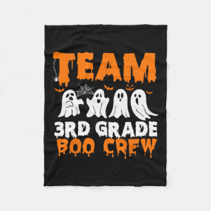 Team 3rd Grade Boo Crew Halloween Ghost Fleece Blanket