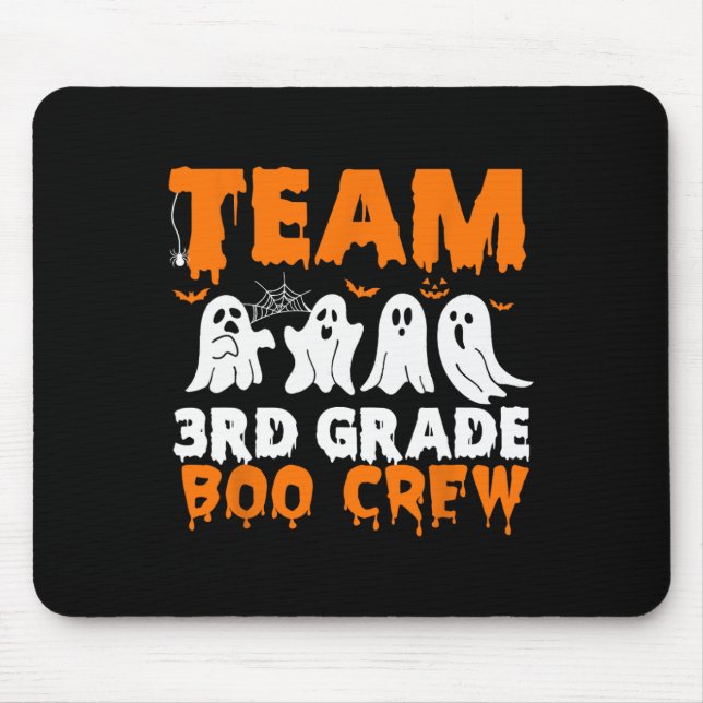 Team 3rd Grade Boo Crew Halloween Ghost  Mouse Mat (Front)