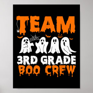 Team 3rd Grade Boo Crew Halloween Ghost  Poster