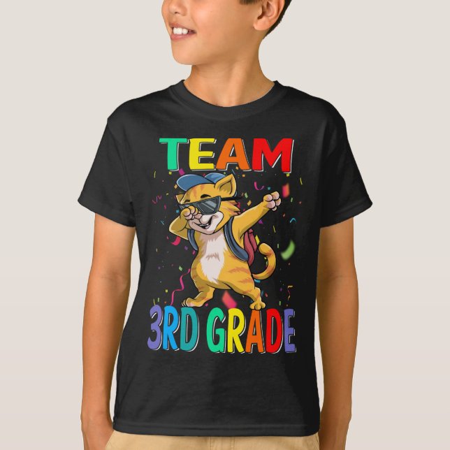 Team 3rd Grade Cat Back To School T-Shirt (Front)