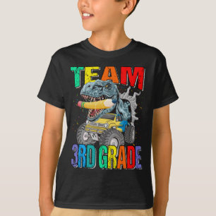 Team 3rd Grade Monster Truck Dinosaur Boys T-Shirt