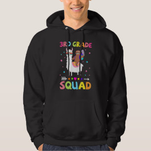 Team 3rd Grade Squad Llama Sloth Back To School Hoodie