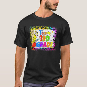 Team 3rd Grade Teacher Student Kids Leopard Back T T-Shirt
