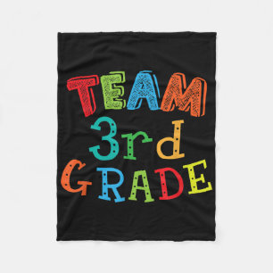 Team 3rd Grade - Third Grade Kids & Teacher Ba Fleece Blanket
