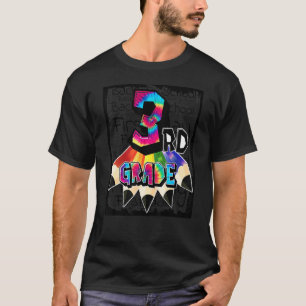 Team 3rd Grade Typography Tie Dye Teacher Back To  T-Shirt