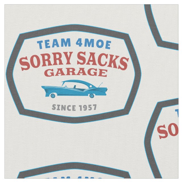 Team 4Moe Sorry Sacks Garage Fabric (Close Up)