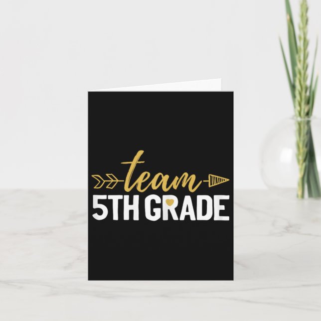 Team 5th Grade Hello Fifth Grade Crew Squad Teache Card (Front)