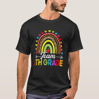 Team 5th Grade Leopard Rainbow Back To School T-Shirt