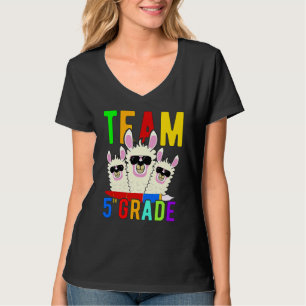 Team 5th Grade Llama First Day Back To School T-Shirt