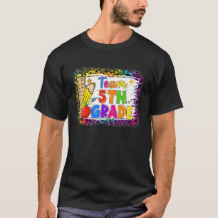 Team 5Th Grade Teacher Student Kids Leopard Back T T-Shirt