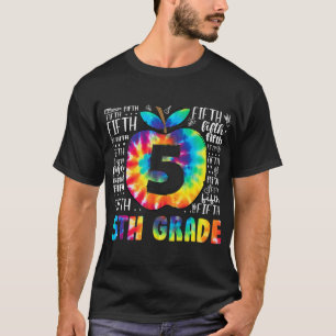 Team 5th Grade Typography Tie Dye Back To School T T-Shirt