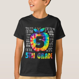 Team 5th Grade Typography Tie Dye Back To School T T-Shirt
