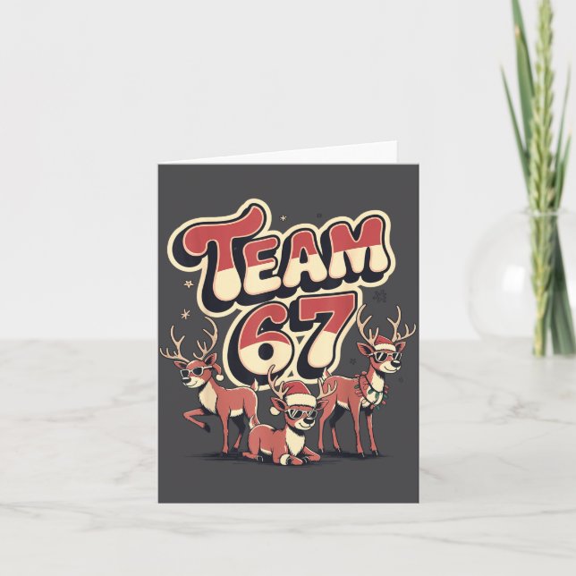 Team 67 Mom Dad Son Christmas Matching Teacher Gir Card (Front)