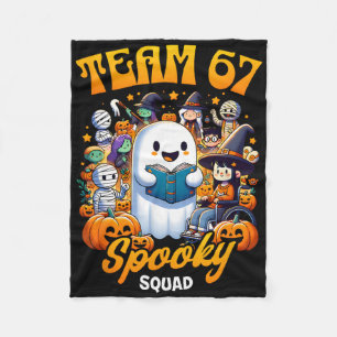 Team 67 Spooky Squad Funny Six Seven Meme 6 7 Hall Fleece Blanket